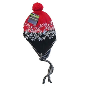 Unknown Brand Unisex Red | Black Winter Hat size: 2-5T